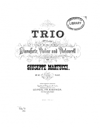 Martucci - Piano Trio No. 2, Op. 62