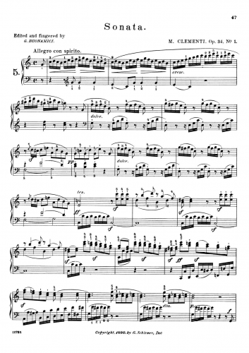Clementi - 2 Piano Sonatas and 2 Capriccios, Op. 34 - Sonata No. 1 