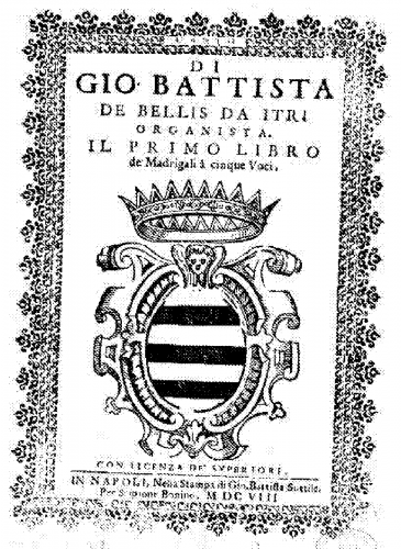 Bellis - Il primo libro de madrigali a cinque voci - Scores and Parts