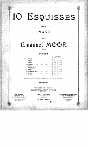 Moór - 10 Esquisses, Op. 82 - Score