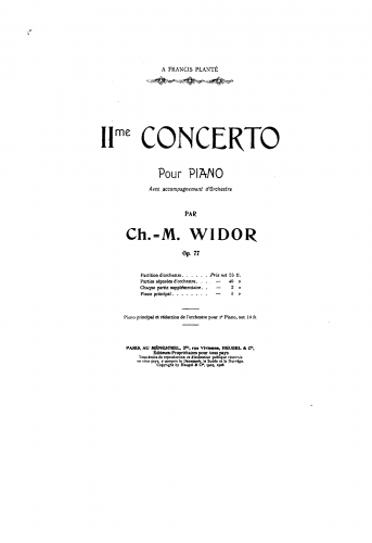 Widor - Piano Concerto No. 2 - For 2 Pianos