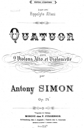 Simon - String Quartet, Op. 24
