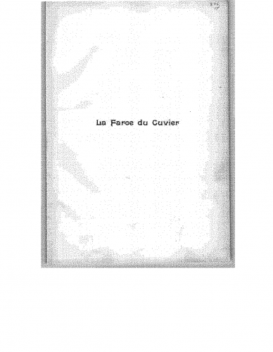 Dupont - La farce du cuvier - Vocal score - Vocal Score