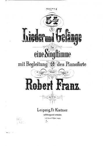 Franz - 6 Gesänge - Score
