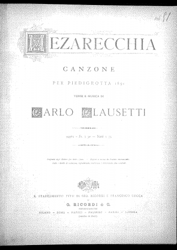 Clausetti - Mezarecchia - complete score