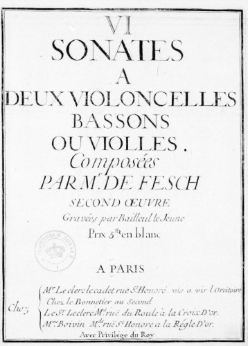 Fesch - 6 Sonatas - Scores and Parts - Score