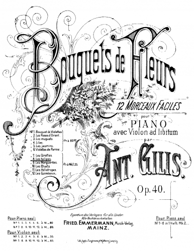 Gilis - Bouquets de fleurs, Op. 40 - Scores and Parts Les tulipes (No. 4)