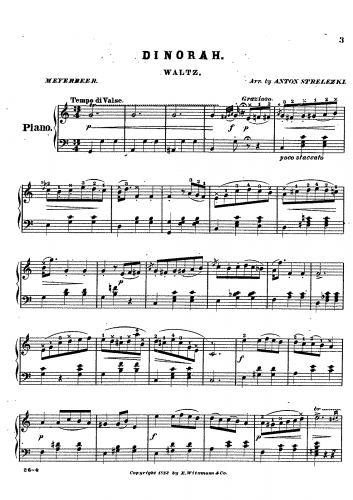 Meyerbeer - Le pardon de Ploërmel: Opéra comique en trois actes - Aria "Ombra leggera" (Act II, No. 11) For Piano solo (Burnand) - Aria ''Ombra leggera''