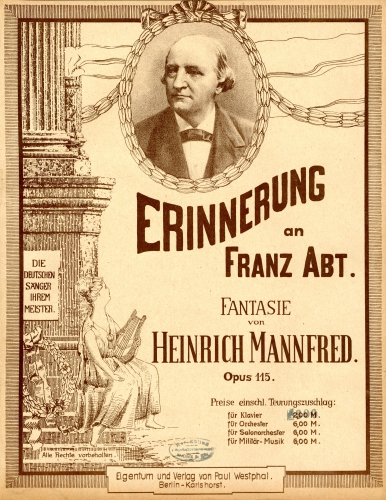 Mannfred - Erinnerung an Franz Abt - Score