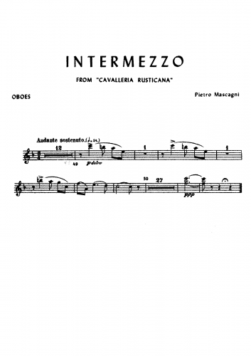 Mascagni - Cavalleria rusticana - Intermezzo (No. 7) - Oboes