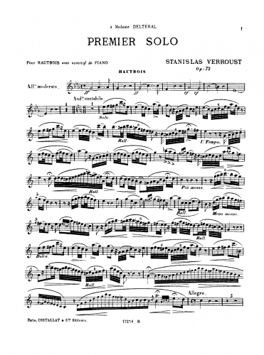 Verroust - 1ème Solo de concert - Score