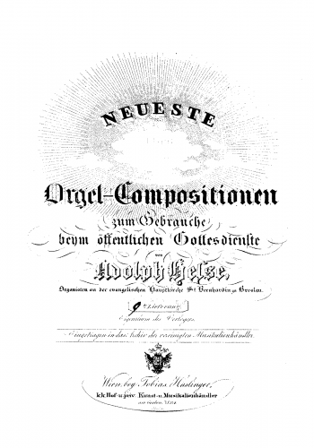 Hesse - Zwei Fugen nebst Einleitung, Op. 39 - Score