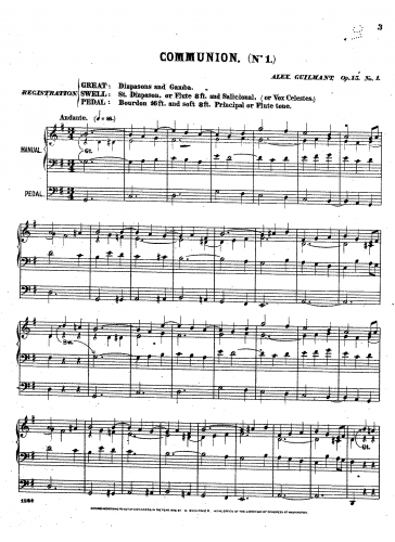 Guilmant - Pièces dans différents styles, Opp.15-20, 24-25, 33, 40, 44-45, 69-72, 74-75 - Organ Scores Books 1-17