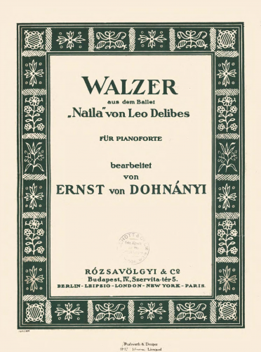 Delibes - La source - Valse, ou "Pas des Fleurs" For Piano solo (Dohnányi) - Score
