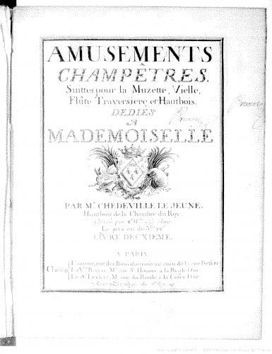 Chédeville - Amusements champêtres, Livre 2 - Score