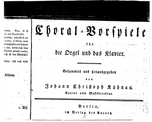 Kühnau - Choral-Vorspiele für die Orgel und das Klavier - Score