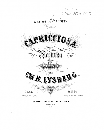 Bovy-Lysberg - Capricciosa - Score