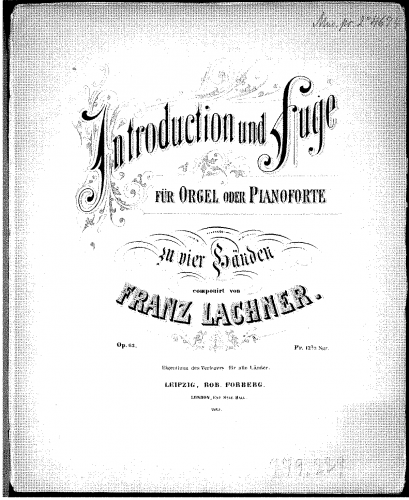 Lachner - Introduction und Fuge, Op. 62 - Score