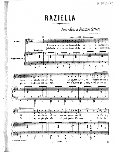 Cottrau - Raziella - complete score