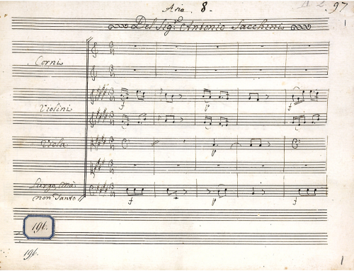 Sacchini - Il Creso - Aria: So che fedele non e quel core - Score