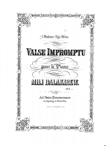Balakirev - Waltz No. 3 - Score