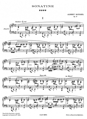 Roussel - Sonatine, Op. 16 - Score
