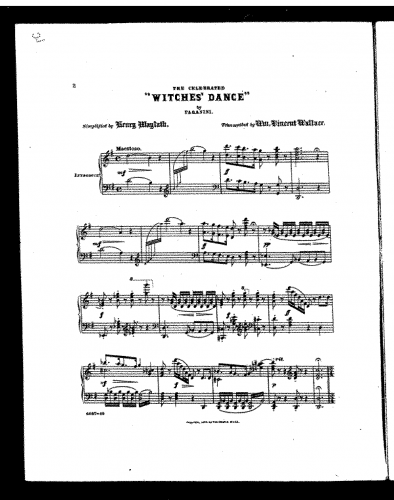 Paganini - La Streghe, Op. 8 - For Simplified piano (Maylath) - Simplified Piano score