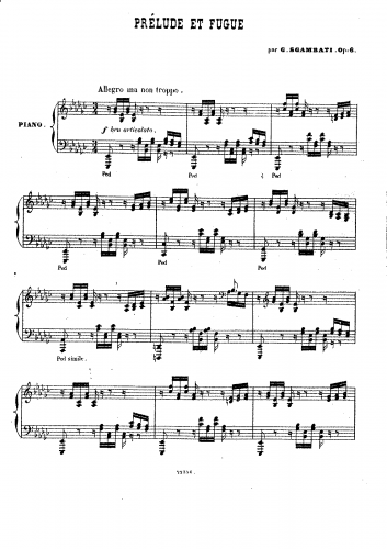 Sgambati - Prelude and Fugue - Score