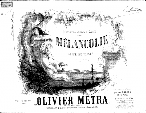 Métra - Mélancolie - For Piano 4 Hands (Roques) - Score