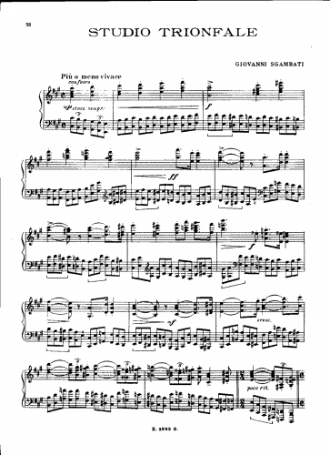 Sgambati - Studio Trionfale - Score