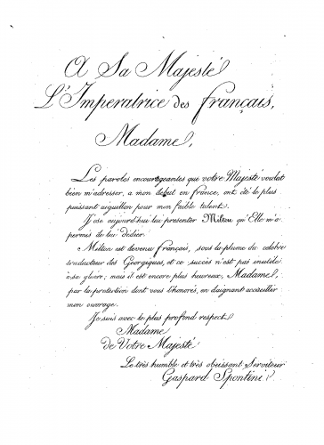 Spontini - Milton - Score