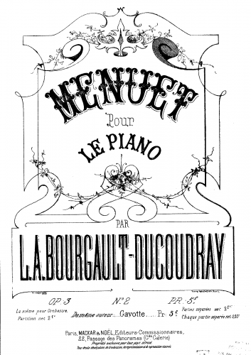 Bourgault-Ducoudray - Menuet - Score