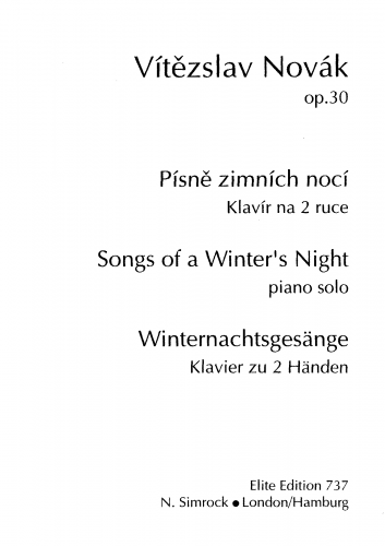 Novák - Songs of a Winter's Night, Op. 30 - Score