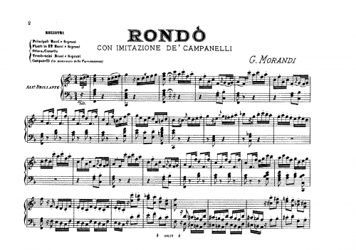 Morandi - Rondò con imitazione de campanelli - Organ Scores - Score