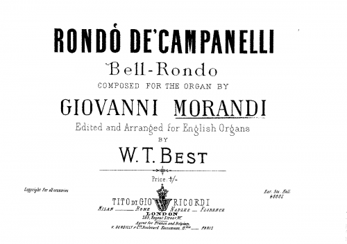 Morandi - Rondò con imitazione de campanelli - For Organ solo (Best) - Score