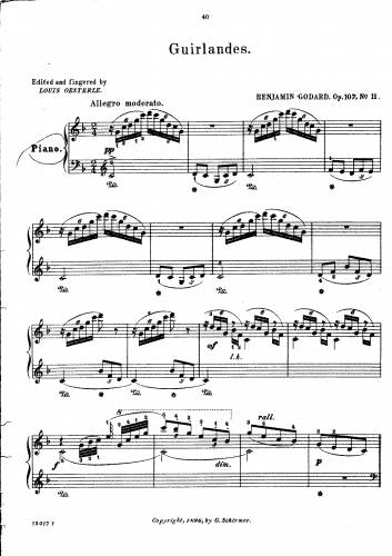 Godard - 12 Nouvelles Étude Artistiques - Piano Score - 11. Guirlandes
