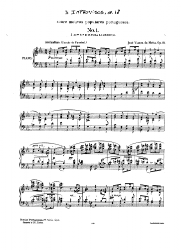 Vianna da Motta - 3 Improvisos, Op. 18 - Score