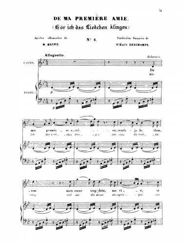 Meyerbeer - Hör ich das Liedchen klingen - Score