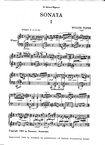 Pijper - Piano Sonata - Score