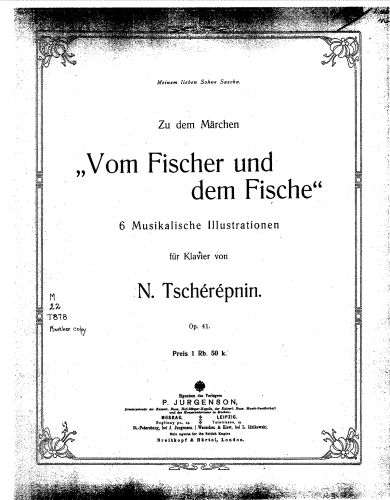 Tcherepnin - The Fisherman and the Fish - For Piano solo - Score