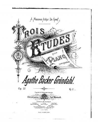 Backer-Grøndahl - 3 Etudes - Score