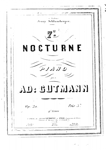 Gutmann - Nocturne No. 7, Op. 20 - Score