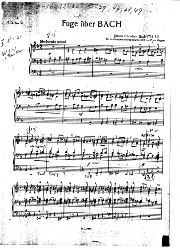 Bach - Chromatic Fugue on BACH - For Organ (Wagner) - Score