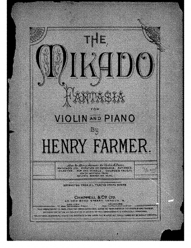 Sullivan - The Mikado - Selections For Violin and Piano (Farmer) - ''Fantasia'' — Piano Score and Violin Part