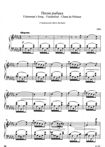 Balakirev - Fischerlied - Score