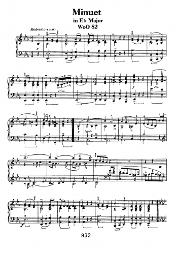 Beethoven - Minuet, WoO 82 - Score
