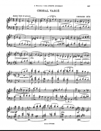 Hüe - Choral Varié - Score