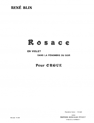 Blin - Rosace - Score