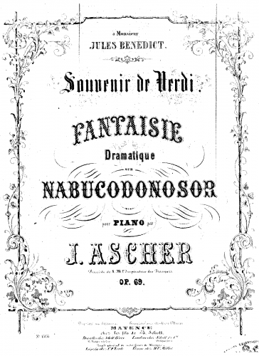Ascher - Souvenir de Verdi, Op. 69 - Score