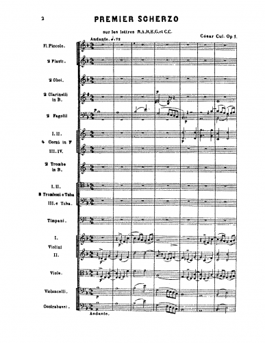 Cui - Scherzo No. 1 - For Orchestra (Cui) - Score